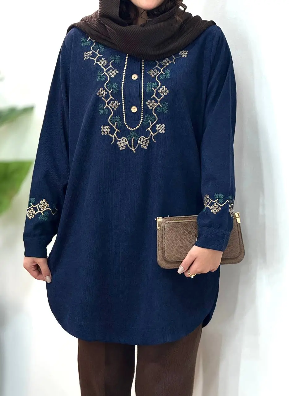 مانتو پاییزه گلدوزی آشیان(پیش فروش)